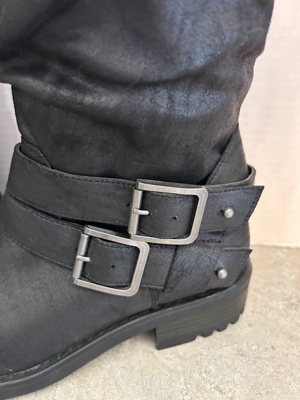 New without box Torrid Black Sweater Trimmed Knee-High Slouch Boots - Picture 7 of 8